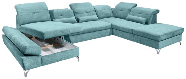 SEDACÍ SOUPRAVA, textil, tyrkysová MID.YOU - Rozkládací sedačky, Online Only