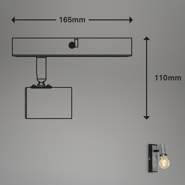 BRI 2222-014 Bodové svítidlo 16,5 cm 1x E27 max. 60W antická stříbrná - BRILONER