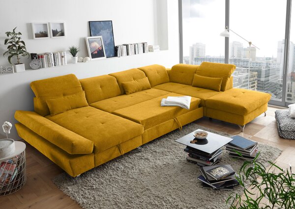 SEDACÍ SOUPRAVA, textil, žlutá MID.YOU - Rozkládací sedačky, Online Only