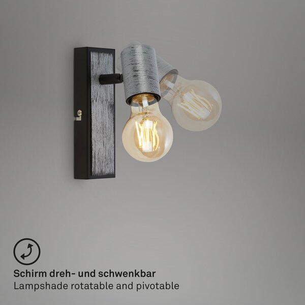 BRI 2222-014 Bodové svítidlo 16,5 cm 1x E27 max. 60W antická stříbrná - BRILONER