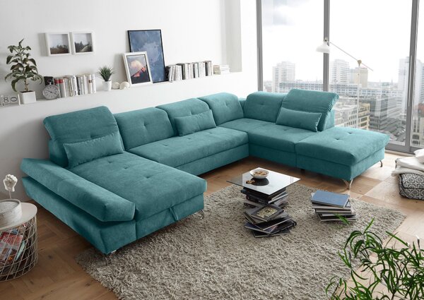 SEDACÍ SOUPRAVA, textil, tyrkysová MID.YOU - Rozkládací sedačky, Online Only