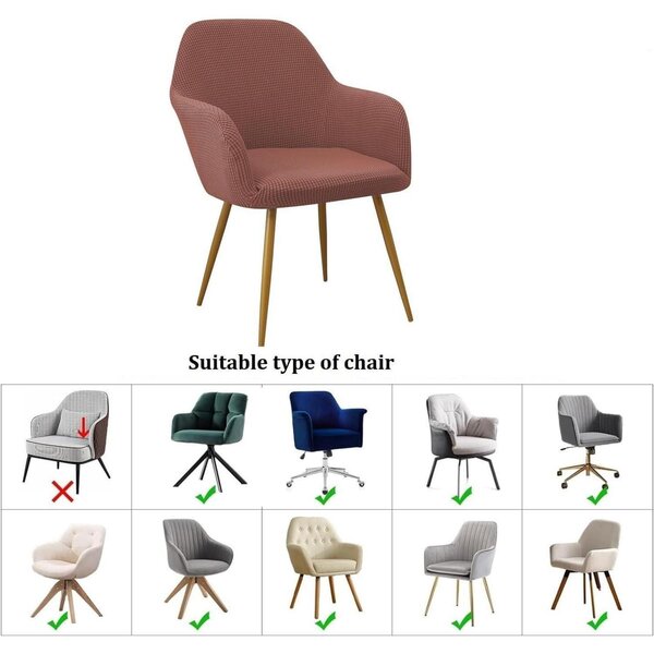 Potah na kancelářskou židli, potah na křeslo, pružný materiál, vzor Jacquard, barva korálová, 2 kusy