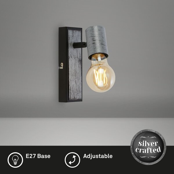 BRI 2222-014 Bodové svítidlo 16,5 cm 1x E27 max. 60W antická stříbrná - BRILONER