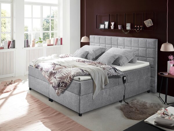 POSTEL BOXSPRING, 180/200 cm, světle šedá MID.YOU - Manželské postele, Online Only