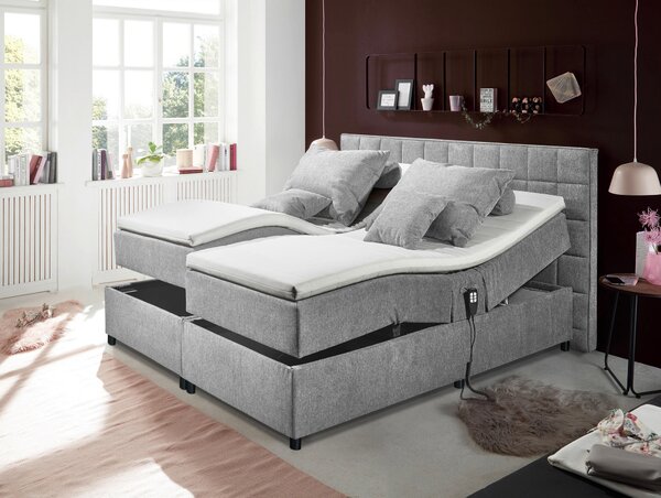 POSTEL BOXSPRING, 180/200 cm, světle šedá MID.YOU - Manželské postele, Online Only