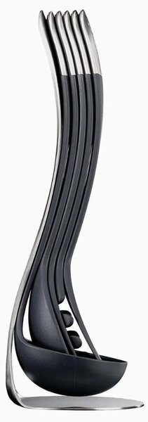 Joseph Joseph Sada černých plastových kuchyňských pomůcek se stojanem Nest Utensils 100