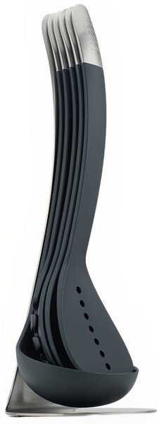 Joseph Joseph Sada černých plastových kuchyňských pomůcek se stojanem Nest Utensils 100