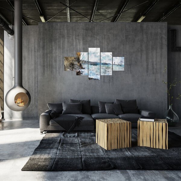 Obraz - Útes, akvarel (125x70 cm)