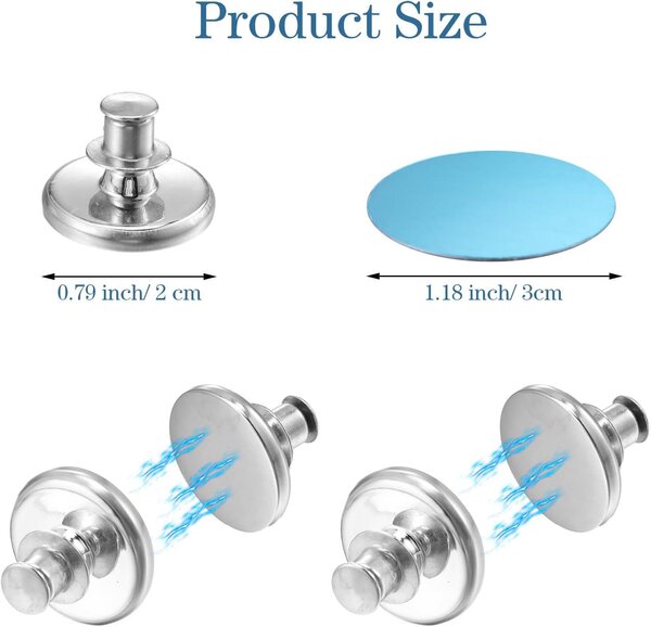 8 magnetických spon na závěs do sprchy, magnety pro závěsy, bezpečné zapínání pro závěs do sprchy, magnetické zapínání, závěs, magnetické knoflíky