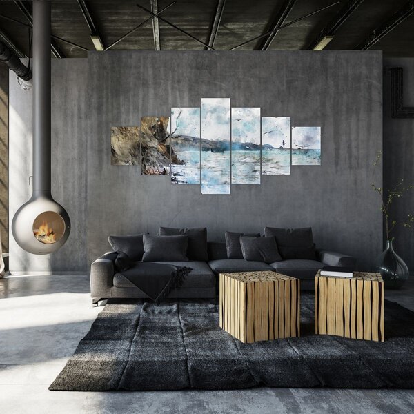 Obraz - Útes, akvarel (210x100 cm)