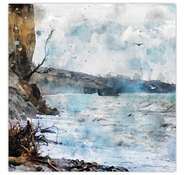 Obraz - Útes, akvarel (30x30 cm)
