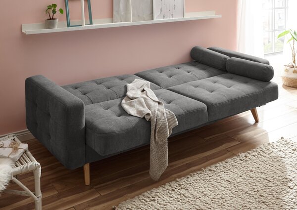 ROZKLÁDACÍ POHOVKA, textil, kompozitní dřevo, šedavě hnědá MID.YOU - Rozkládací pohovky, Online Only