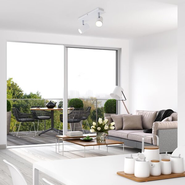 BRILO 2857-026 Bodové svítidlo 29 cm 2xGU10 40W bílé - BRILO