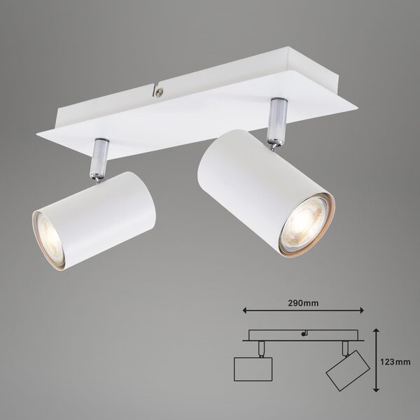 BRILO 2857-026 Bodové svítidlo 29 cm 2xGU10 40W bílé - BRILO