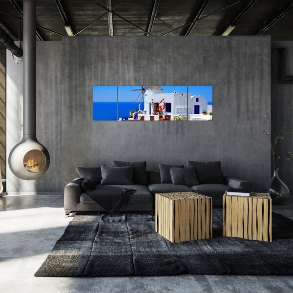 Obraz - Domeček v Řecku (170x50 cm)