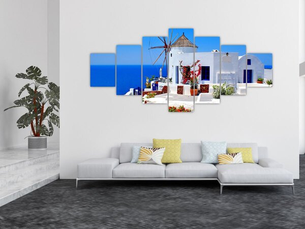 Obraz - Domeček v Řecku (210x100 cm)