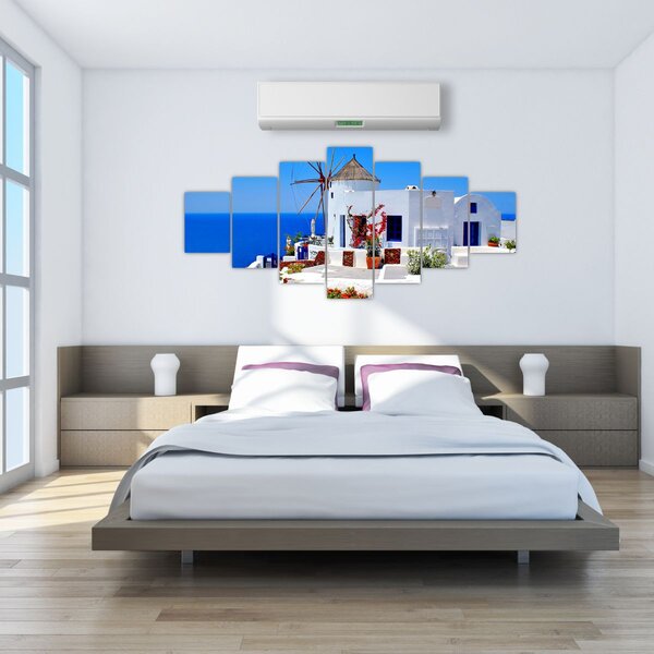 Obraz - Domeček v Řecku (210x100 cm)