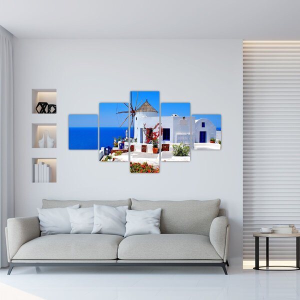 Obraz - Domeček v Řecku (125x70 cm)