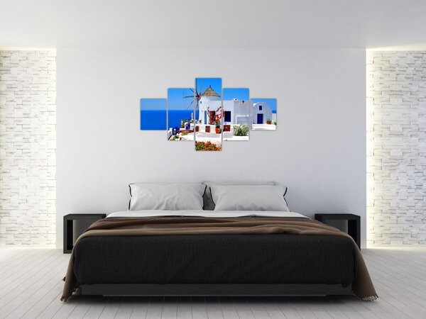 Obraz - Domeček v Řecku (125x70 cm)