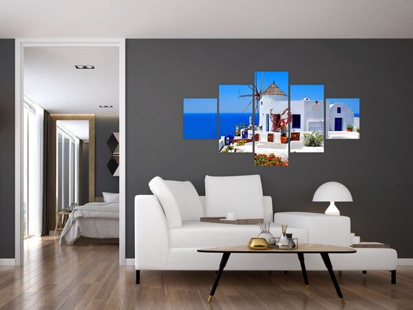 Obraz - Domeček v Řecku (125x70 cm)