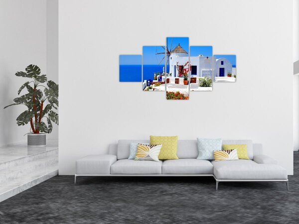 Obraz - Domeček v Řecku (125x70 cm)