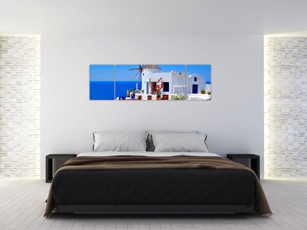 Obraz - Domeček v Řecku (170x50 cm)