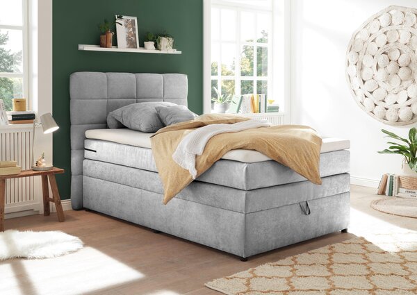 POSTEL BOXSPRING, 120/200 cm, barvy stříbra MID.YOU - Postele s úložným prostorem, Online Only