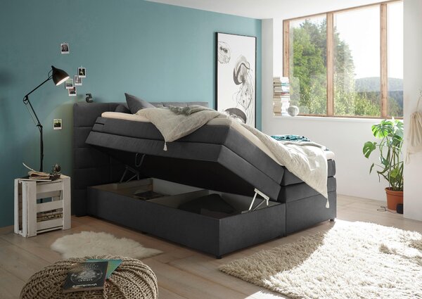 POSTEL BOXSPRING, 180/200 cm, jílová barva MID.YOU - Postele s úložným prostorem, Online Only