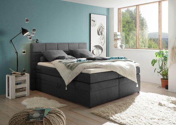 POSTEL BOXSPRING, 180/200 cm, jílová barva MID.YOU - Postele s úložným prostorem, Online Only