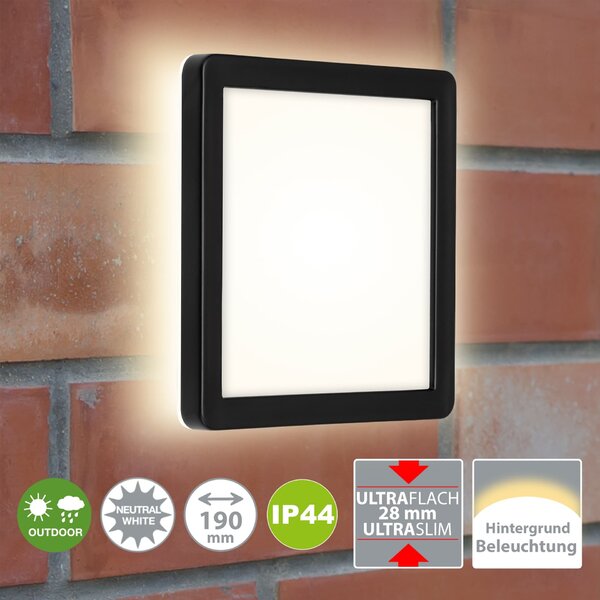 BRILONER LED venkovní svítidlo 19 cm 8W 1200lm černá IP44 BRILO 3010-015