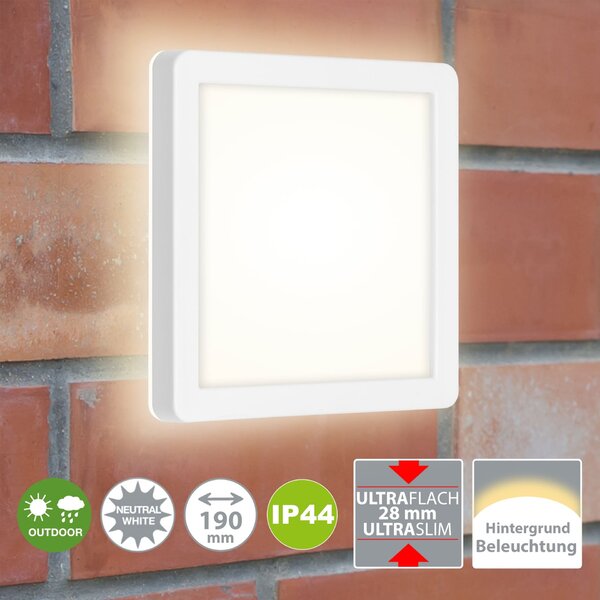 BRILONER LED venkovní svítidlo 19 cm 8W 1200lm bílé IP44 BRILO 3010-016