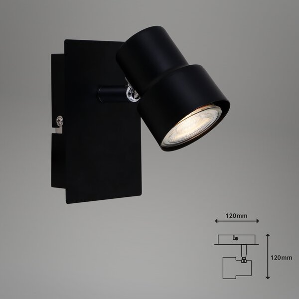 BRI 2861-015 Bodové svítidlo 12 cm 1xGU10 5W 460lm černá - BRILONER