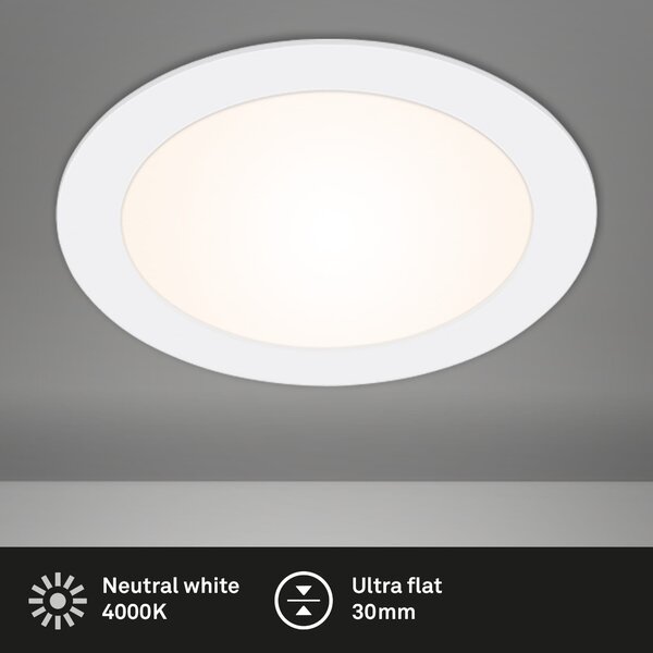 BRI 7051-016 LED vestavné svítidlo, pr. 17 cm, LED modul, 12W, 1200 lm, bílé - BRILONER