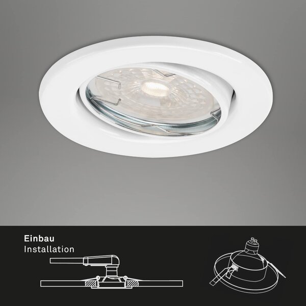 BRILO 7256-036 3ks sada vestavné svítidlo, pr. 8,6 cm, 5,5 W, bílé - BRILO
