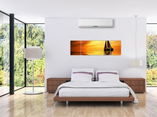 Obraz - Plachetnice při západu slunce (170x50 cm)