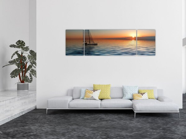 Obraz - Plachetnice na moři (170x50 cm)