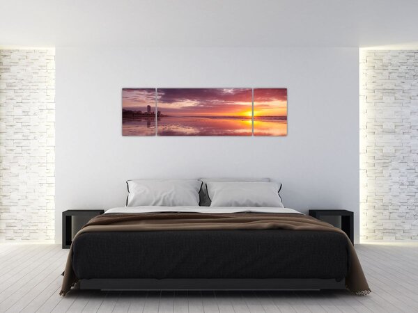 Obraz - Pláž při západu slunce (170x50 cm)