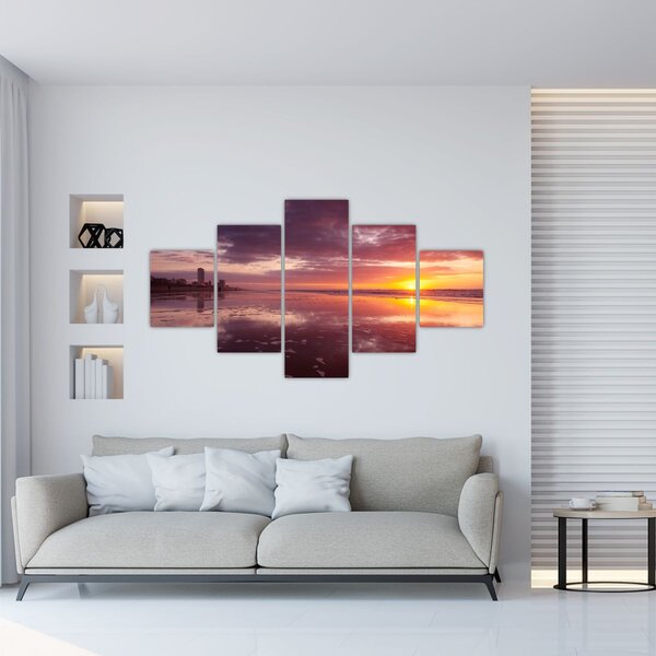 Obraz - Pláž při západu slunce (125x70 cm)