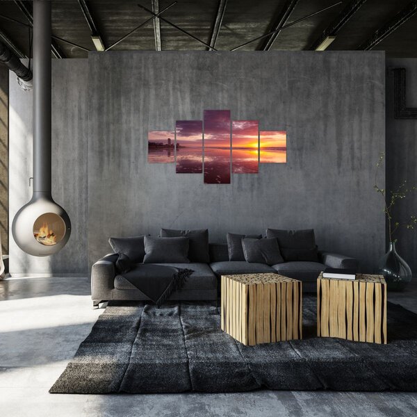 Obraz - Pláž při západu slunce (125x70 cm)