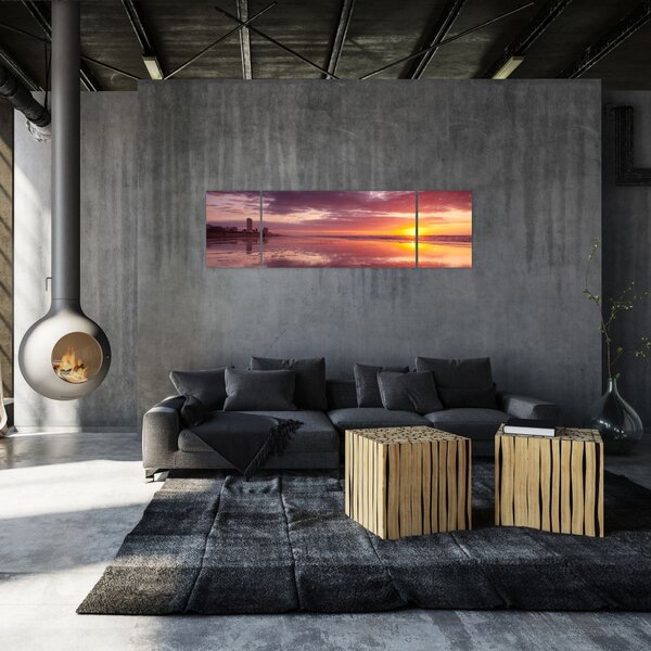 Obraz - Pláž při západu slunce (170x50 cm)