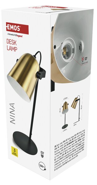 Stolní lampa NINA zlatá/černá