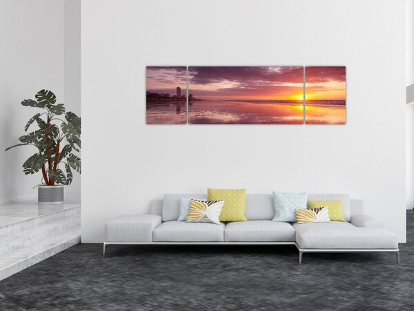 Obraz - Pláž při západu slunce (170x50 cm)