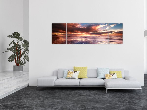 Obraz - Večerní pláž (170x50 cm)