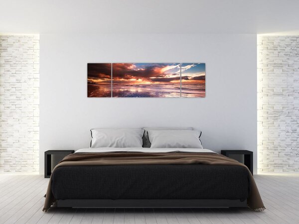 Obraz - Večerní pláž (170x50 cm)