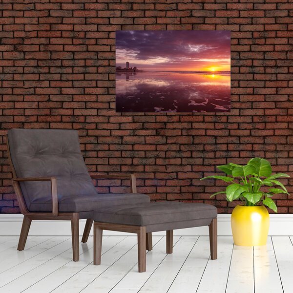Obraz - Pláž při západu slunce (70x50 cm)