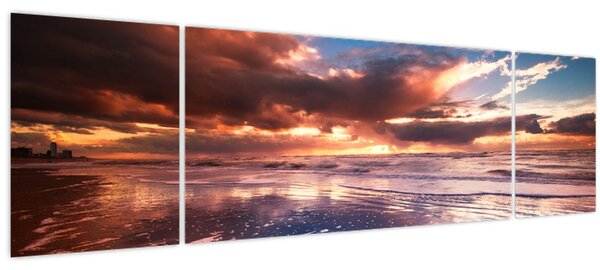 Obraz - Večerní pláž (170x50 cm)