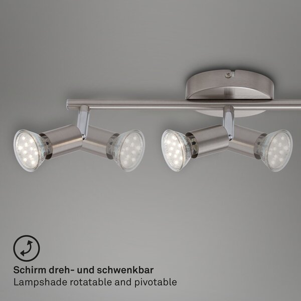 BRILO 2767-032 Bodové svítidlo 38,5 cm 3xGU10 3W 250lm matný nikl - BRILO