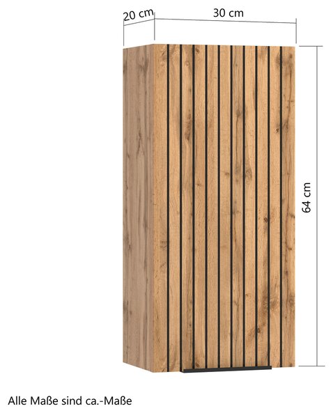 ZÁVĚSNÁ SKŘÍŇKA, dub wotan, 30/64/20 cm Held - Závěsné skříňky do koupelny, Online Only