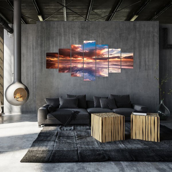 Obraz - Večerní pláž (210x100 cm)