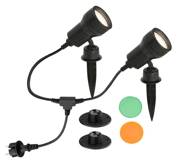 BRILONER Venkovní stojací svítidlo 19,5 cm 2xGU10 3W 250lm černá IP44 BRILO 3077-025